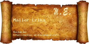 Maller Erika névjegykártya
